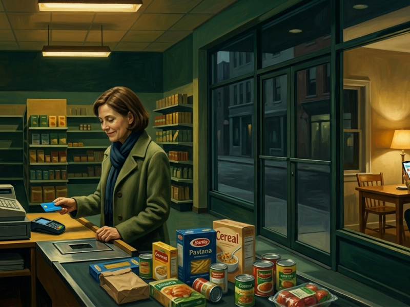 Shopper uses her loyalty card in store and online